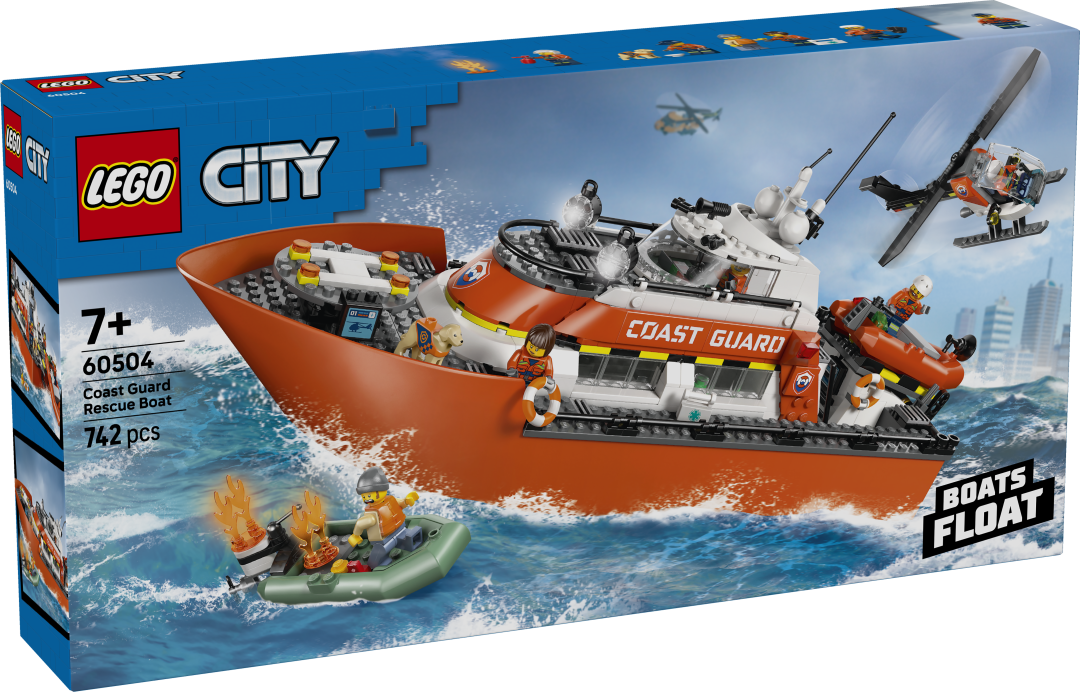 LEGO City Coast Guard Rescue Boat & Helicopter Building Set - 60504