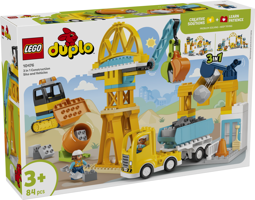LEGO DUPLO 3-in-1 Construction Site and Vehicles Building Set - 10476