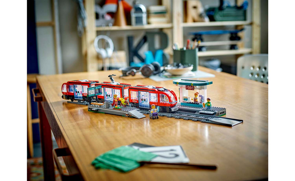 LEGO City Downtown Streetcar and Station Building Set - 60423