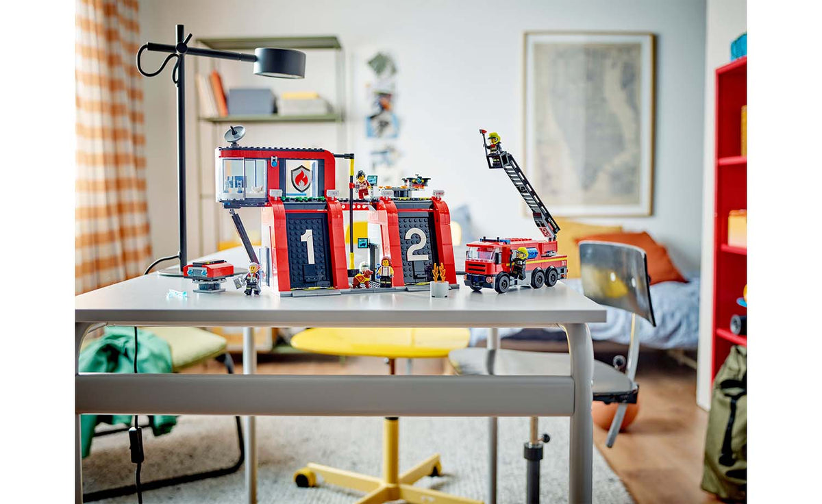 LEGO City Fire Station with Fire Truck Building Set - 60414