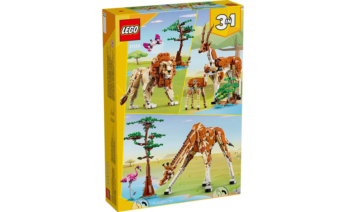 LEGO Creator 3-in-1 Wild Safari Animals Building Set - 31150