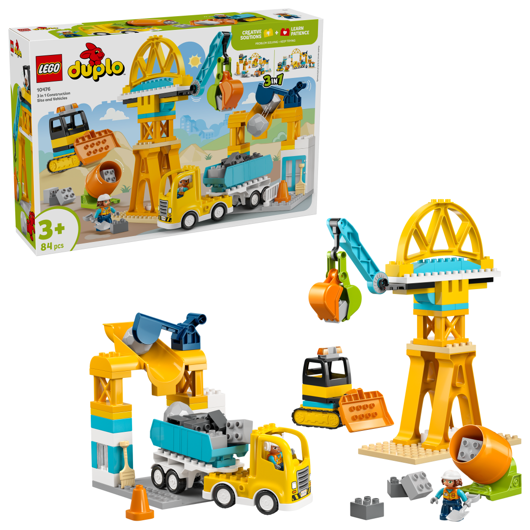 LEGO DUPLO 3-in-1 Construction Site and Vehicles Building Set - 10476
