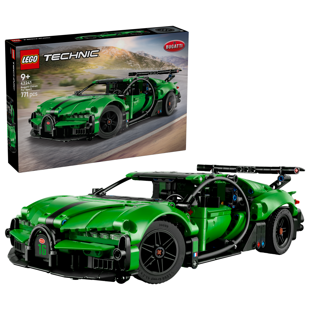 LEGO Technic Green Bugatti Chiron Pur Sport Hypercar Building Set - 42241