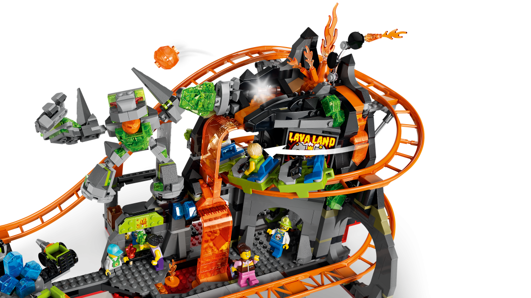 LEGO City Lava Land Roller Coaster Park Building Set - 60501