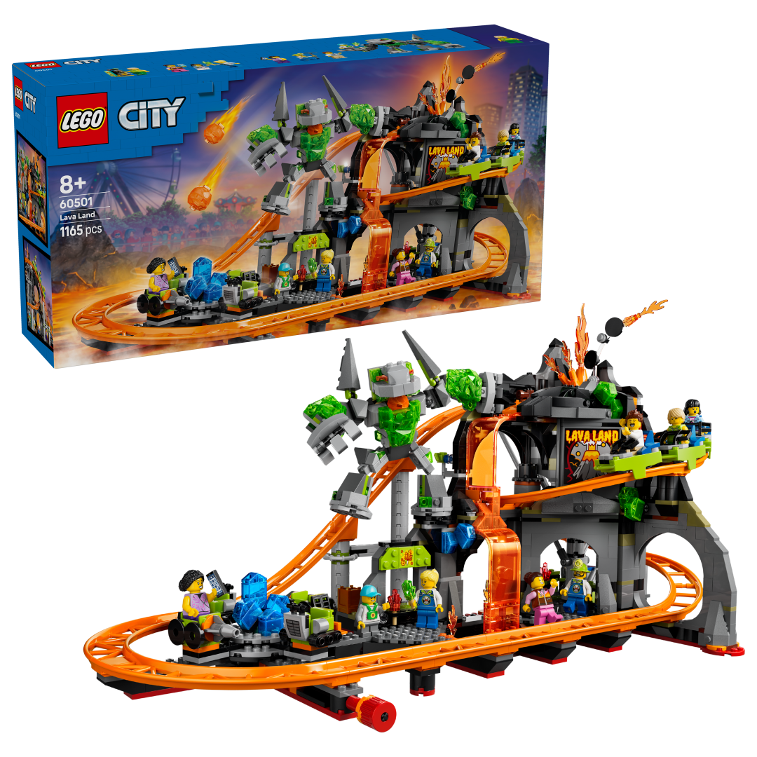 LEGO City Lava Land Roller Coaster Park Building Set - 60501