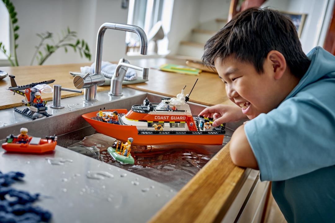 LEGO City Coast Guard Rescue Boat & Helicopter Building Set - 60504