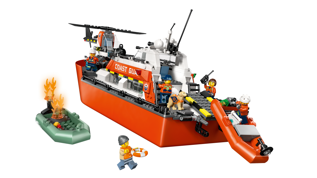 LEGO City Coast Guard Rescue Boat & Helicopter Building Set - 60504