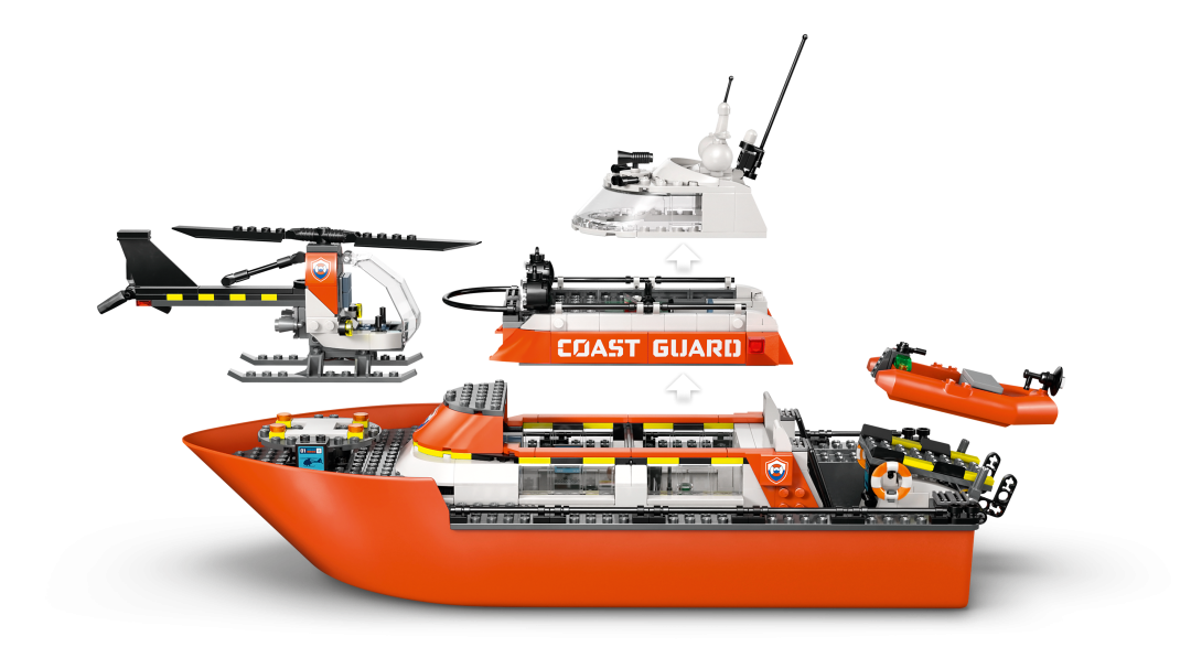 LEGO City Coast Guard Rescue Boat & Helicopter Building Set - 60504