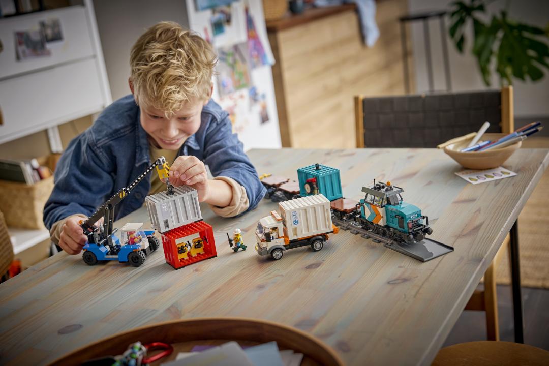 LEGO City Harbor Freight Train with Crane & Truck Building Set - 60509