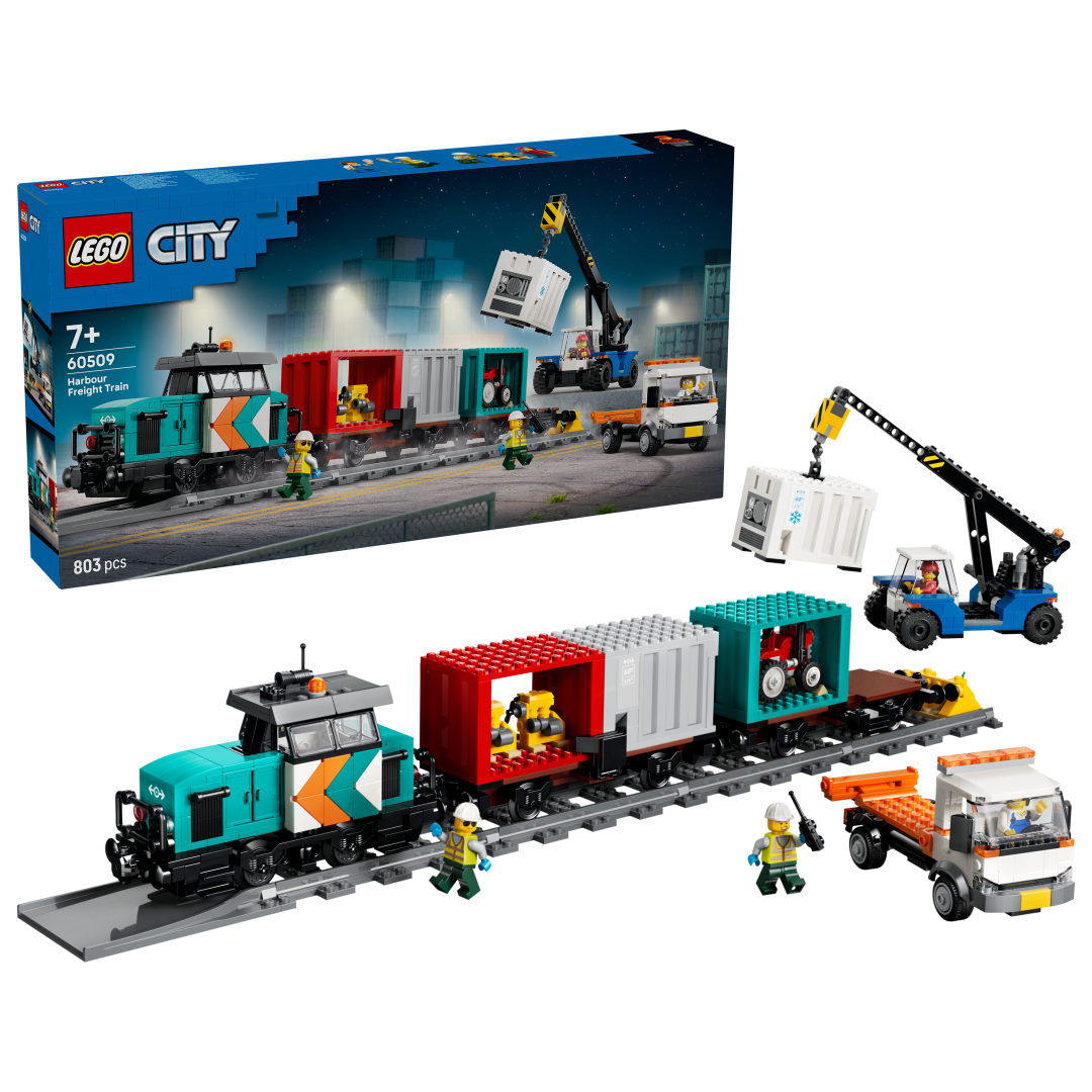 LEGO City Harbor Freight Train with Crane & Truck Building Set - 60509