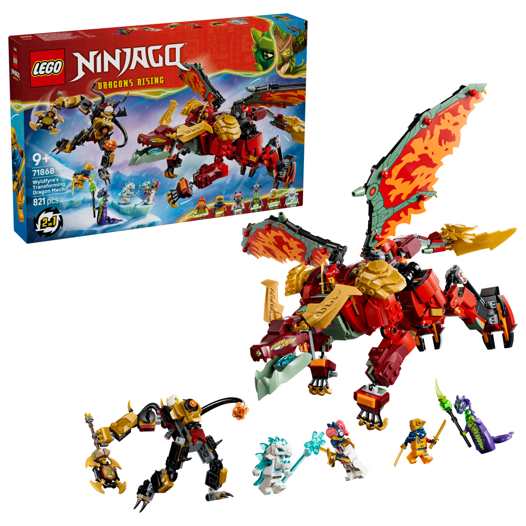 LEGO NINJAGO Wyldfyre's Transforming Dragon Mech Building Set - 71868
