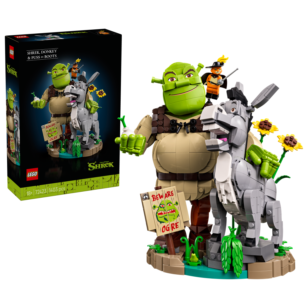 LEGO Icons Shrek, Donkey & Puss in Boots Building Set - 72423