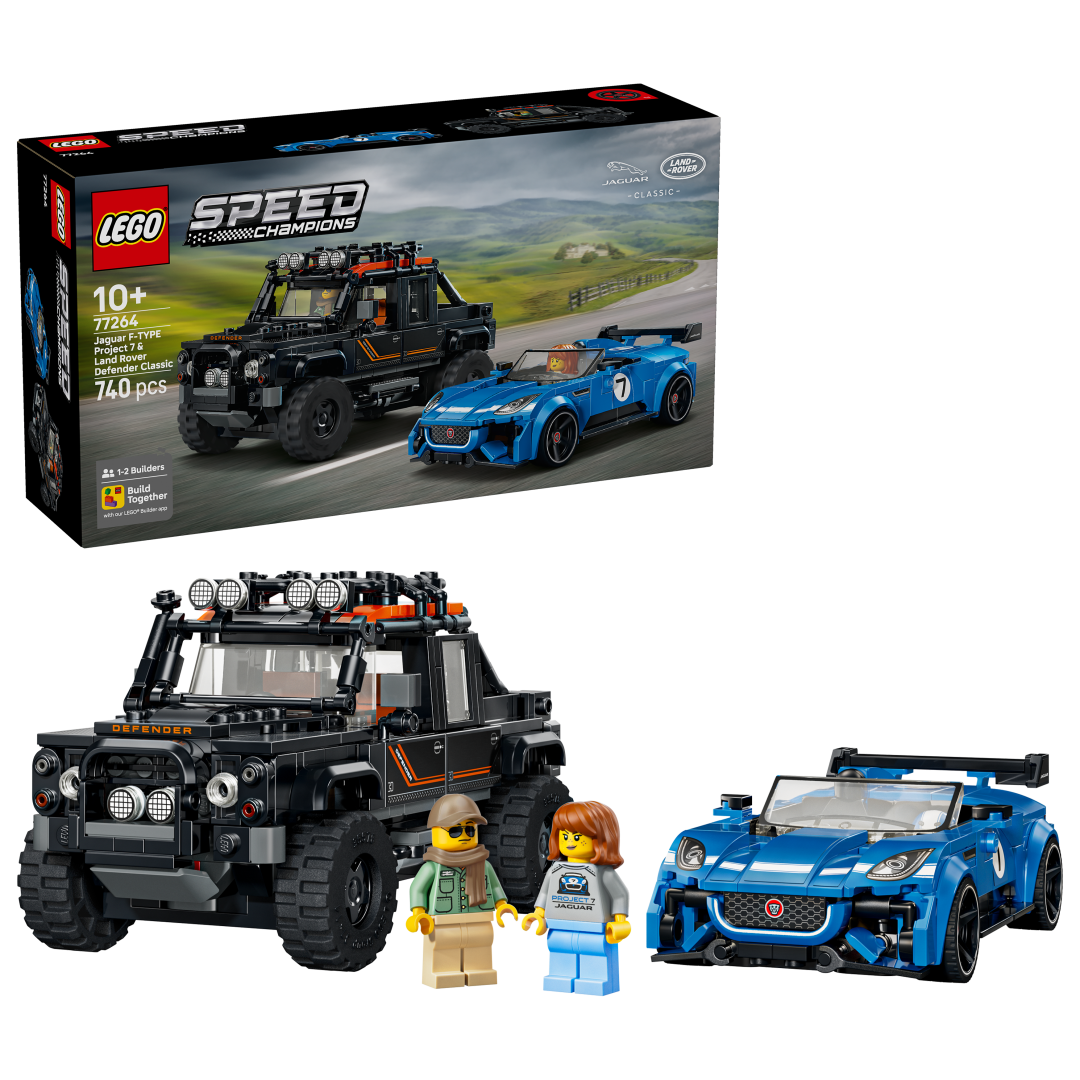 LEGO Speed Champions Jaguar Project 7 & Land Rover Defender Building Set - 77264