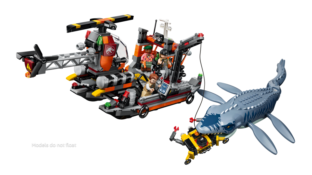 LEGO Jurassic World Mosasaurus Dinosaur Boat Attack Building Set - 77983