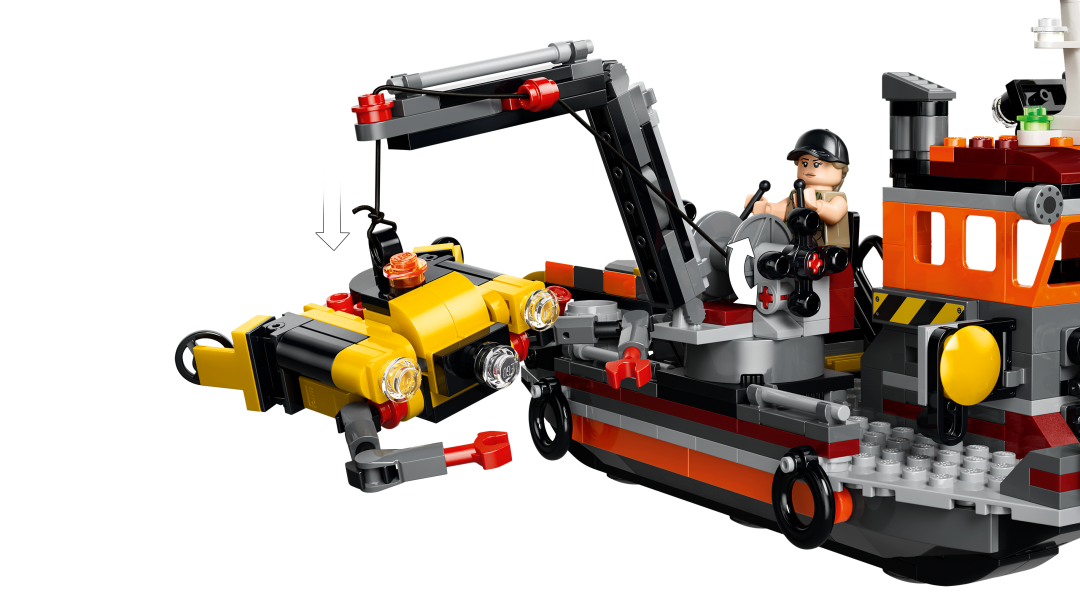 LEGO Jurassic World Mosasaurus Dinosaur Boat Attack Building Set - 77983