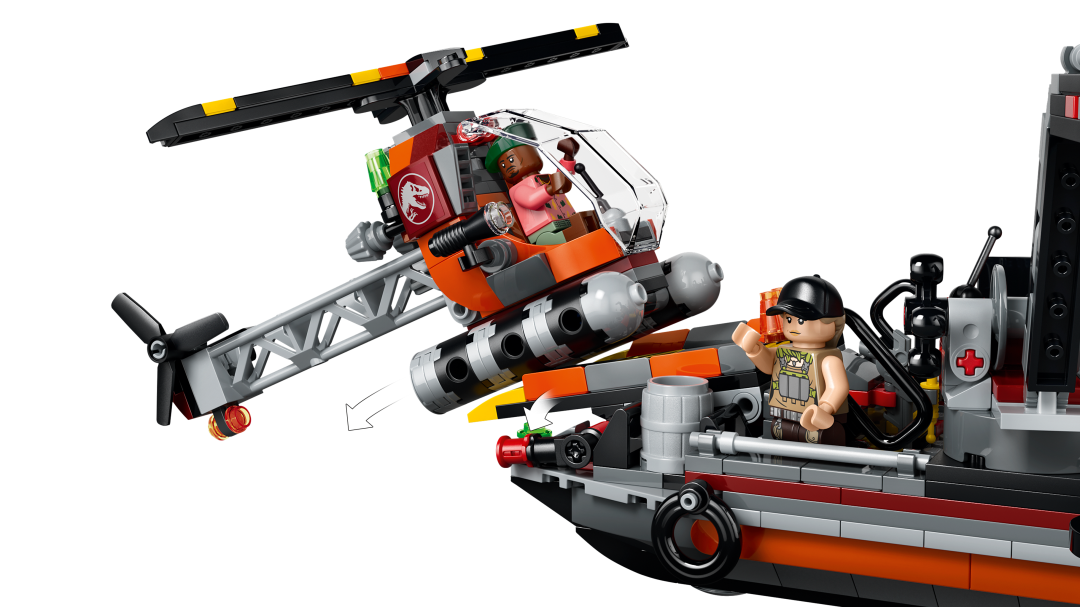 LEGO Jurassic World Mosasaurus Dinosaur Boat Attack Building Set - 77983