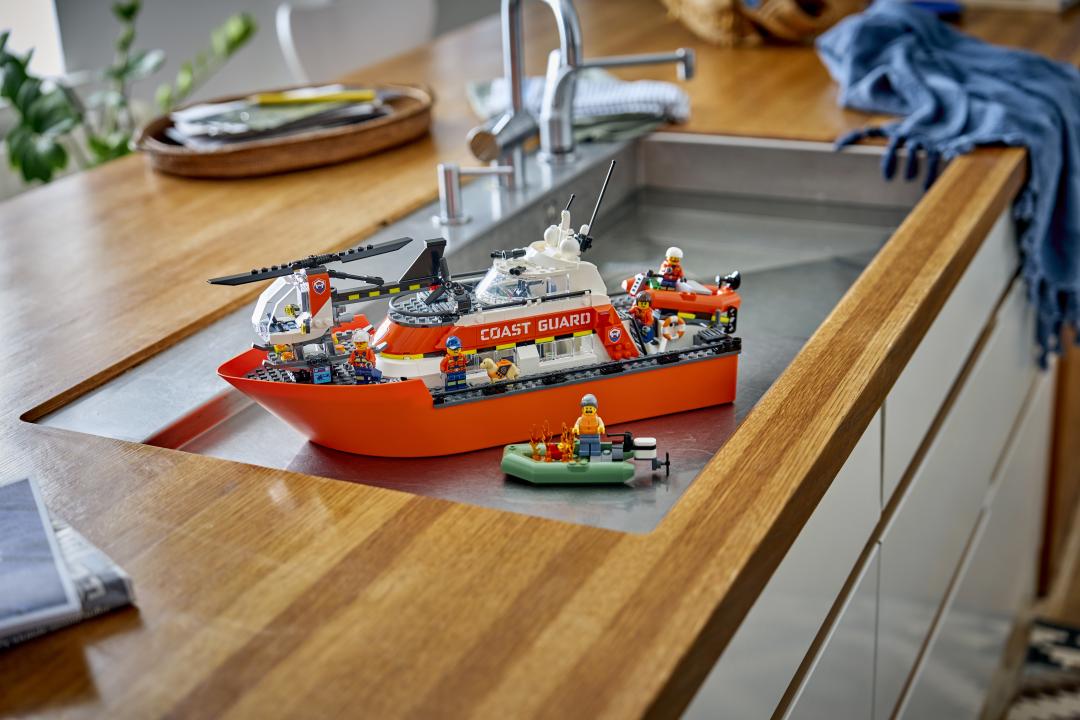 LEGO City Coast Guard Rescue Boat & Helicopter Building Set - 60504