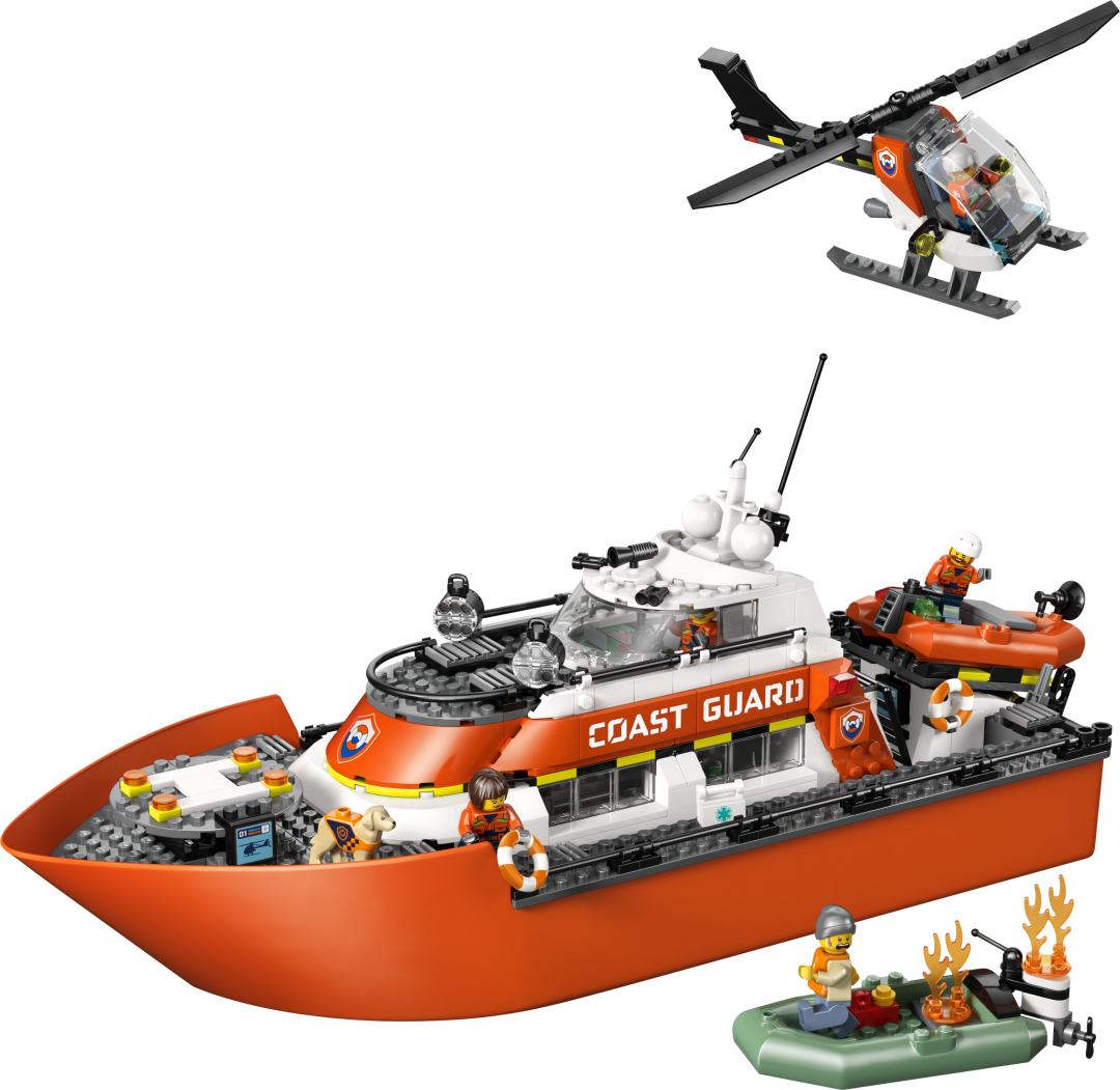 LEGO City Coast Guard Rescue Boat & Helicopter Building Set - 60504