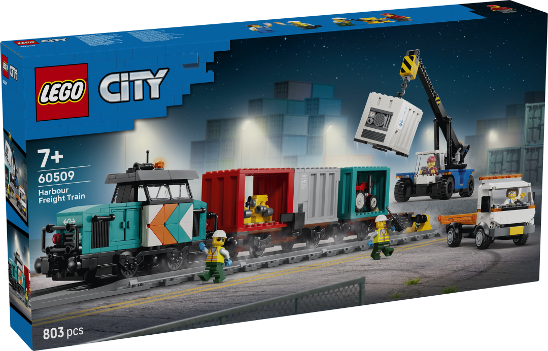 LEGO City Harbor Freight Train with Crane & Truck Building Set - 60509