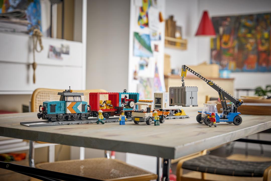 LEGO City Harbor Freight Train with Crane & Truck Building Set - 60509