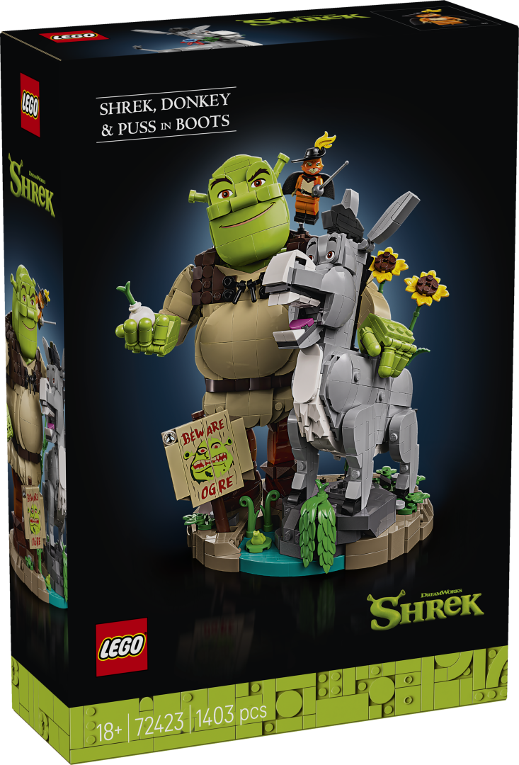 LEGO Icons Shrek, Donkey & Puss in Boots Building Set - 72423