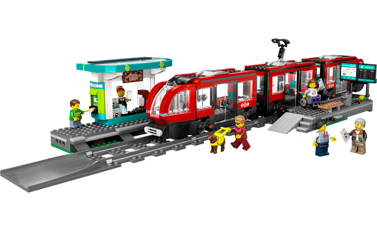 LEGO City Downtown Streetcar and Station Building Set - 60423