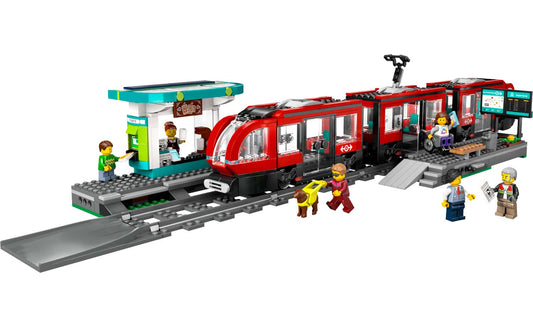 LEGO City Downtown Streetcar and Station Building Set - 60423