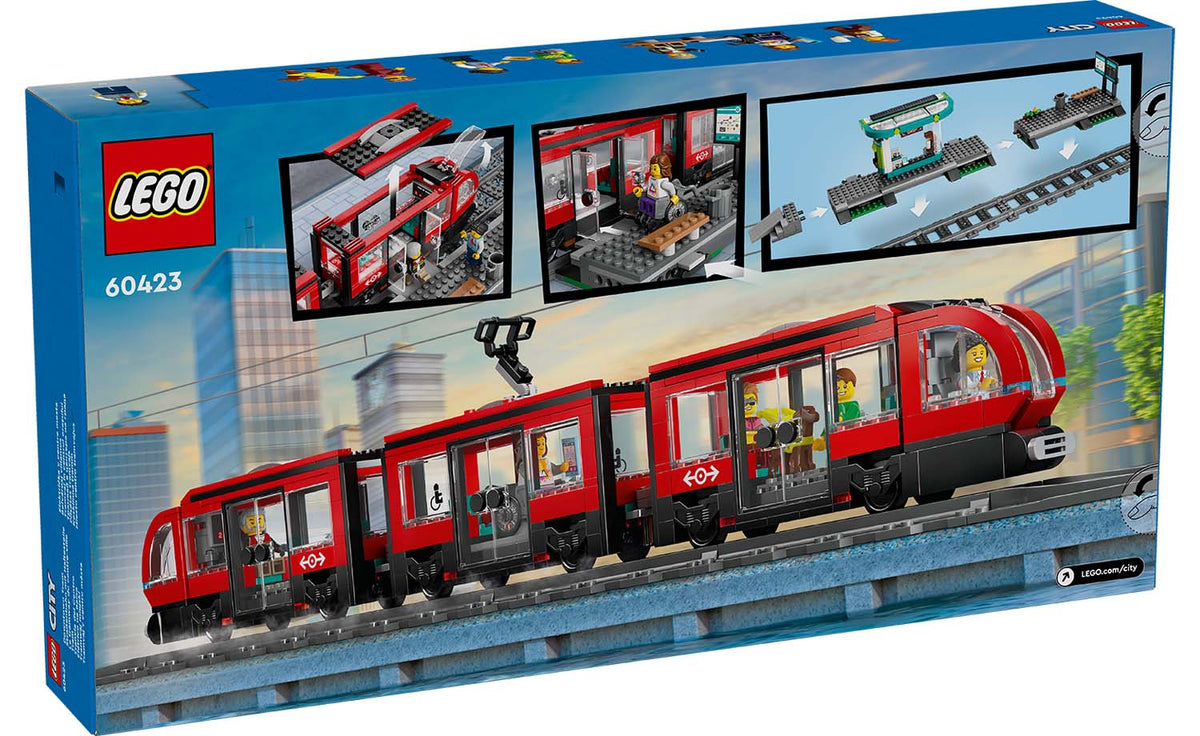 LEGO City Downtown Streetcar and Station Building Set - 60423