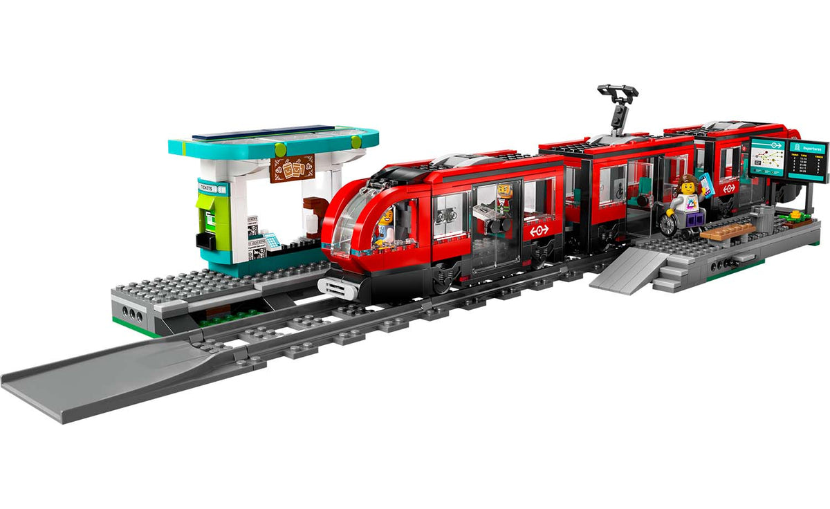 LEGO City Downtown Streetcar and Station Building Set - 60423