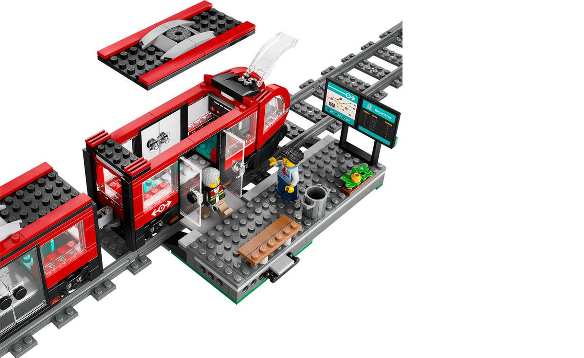 LEGO City Downtown Streetcar and Station Building Set - 60423