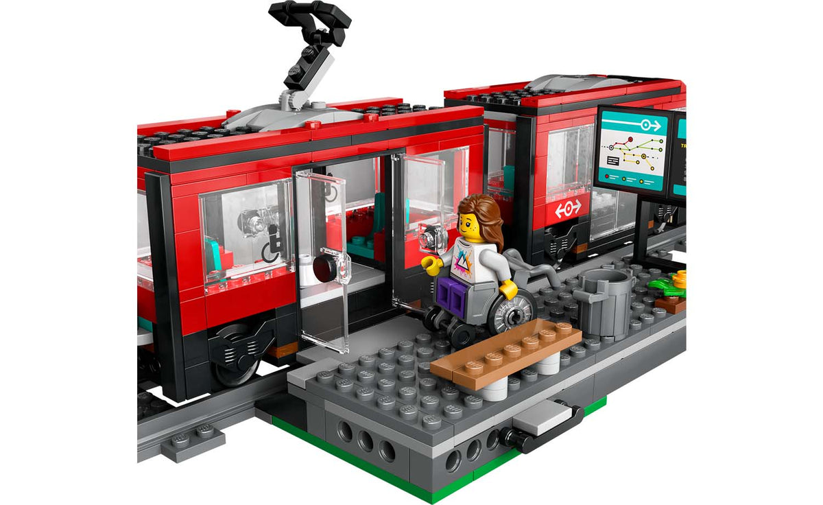 LEGO City Downtown Streetcar and Station Building Set - 60423