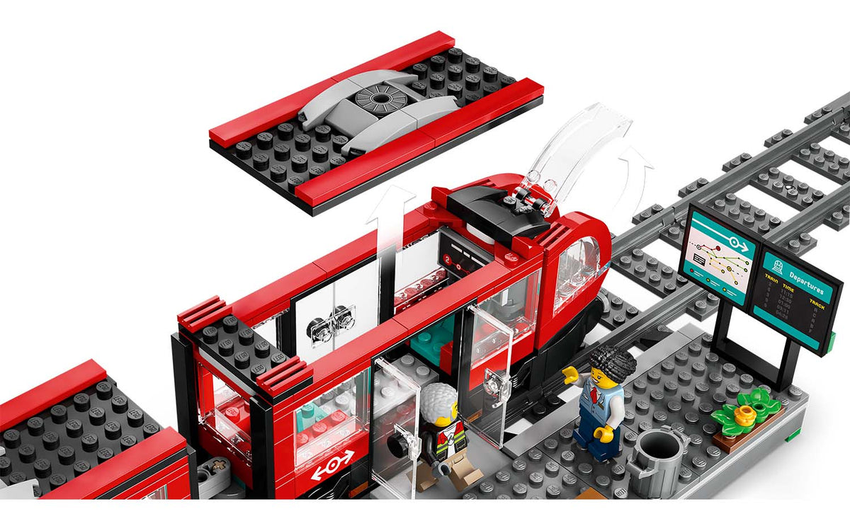 LEGO City Downtown Streetcar and Station Building Set - 60423