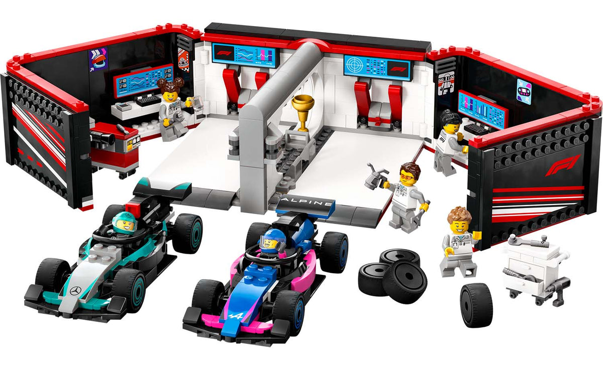 LEGO City F1 Garage & Mercedes-AMG & Alpine Cars Building Set - 60444