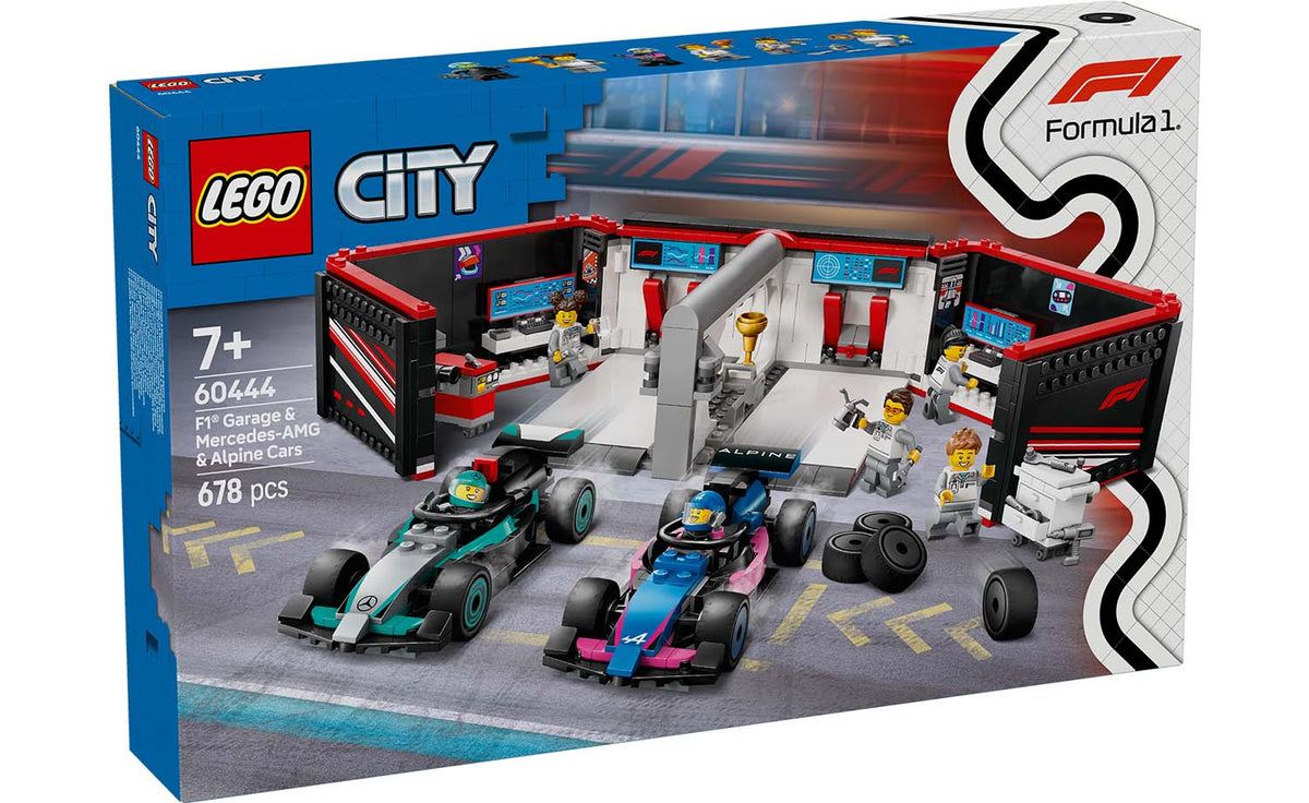 LEGO City F1 Garage & Mercedes-AMG & Alpine Cars Building Set - 60444