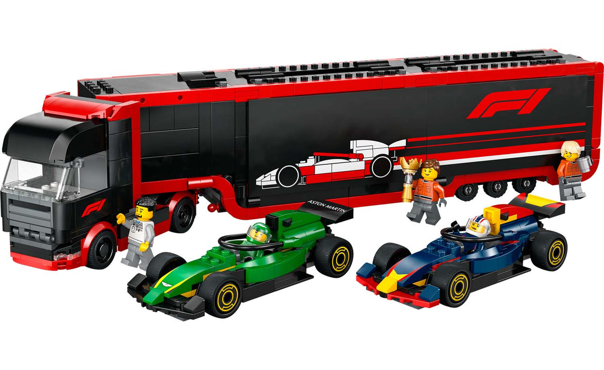 LEGO City F1 Truck with RB20 & AMR24 F1 Cars Building Set - 60445