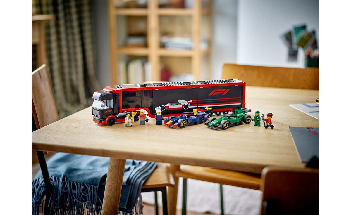 LEGO City F1 Truck with RB20 & AMR24 F1 Cars Building Set - 60445
