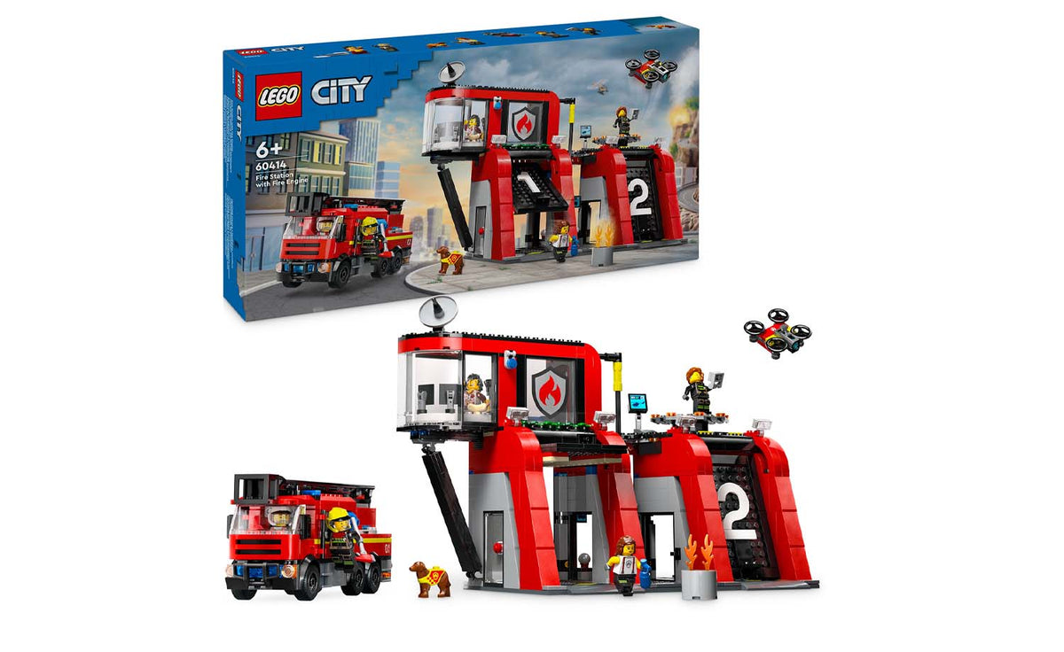 LEGO City Fire Station with Fire Truck Building Set - 60414