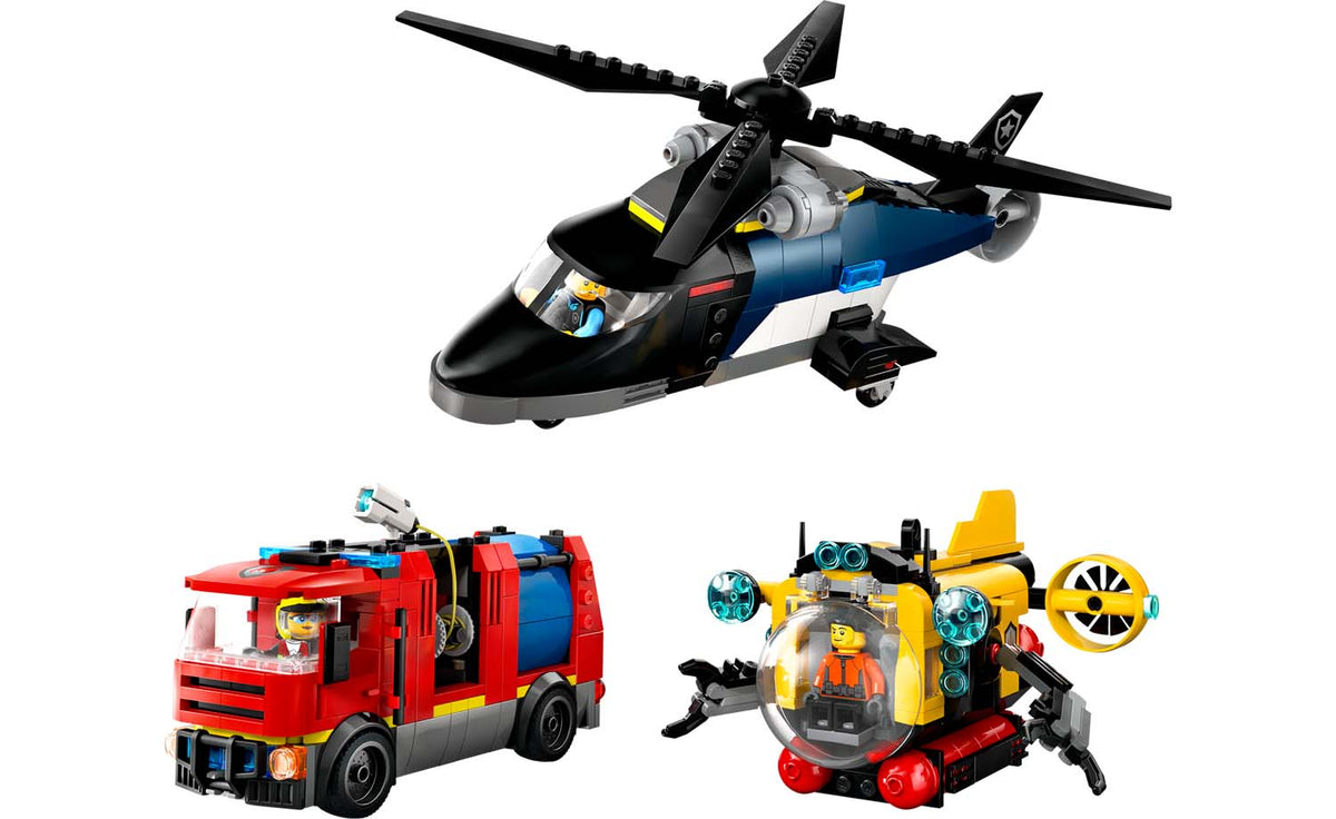 LEGO City Helicopter, Fire Engine & Submarine Remix Building Set - 60462