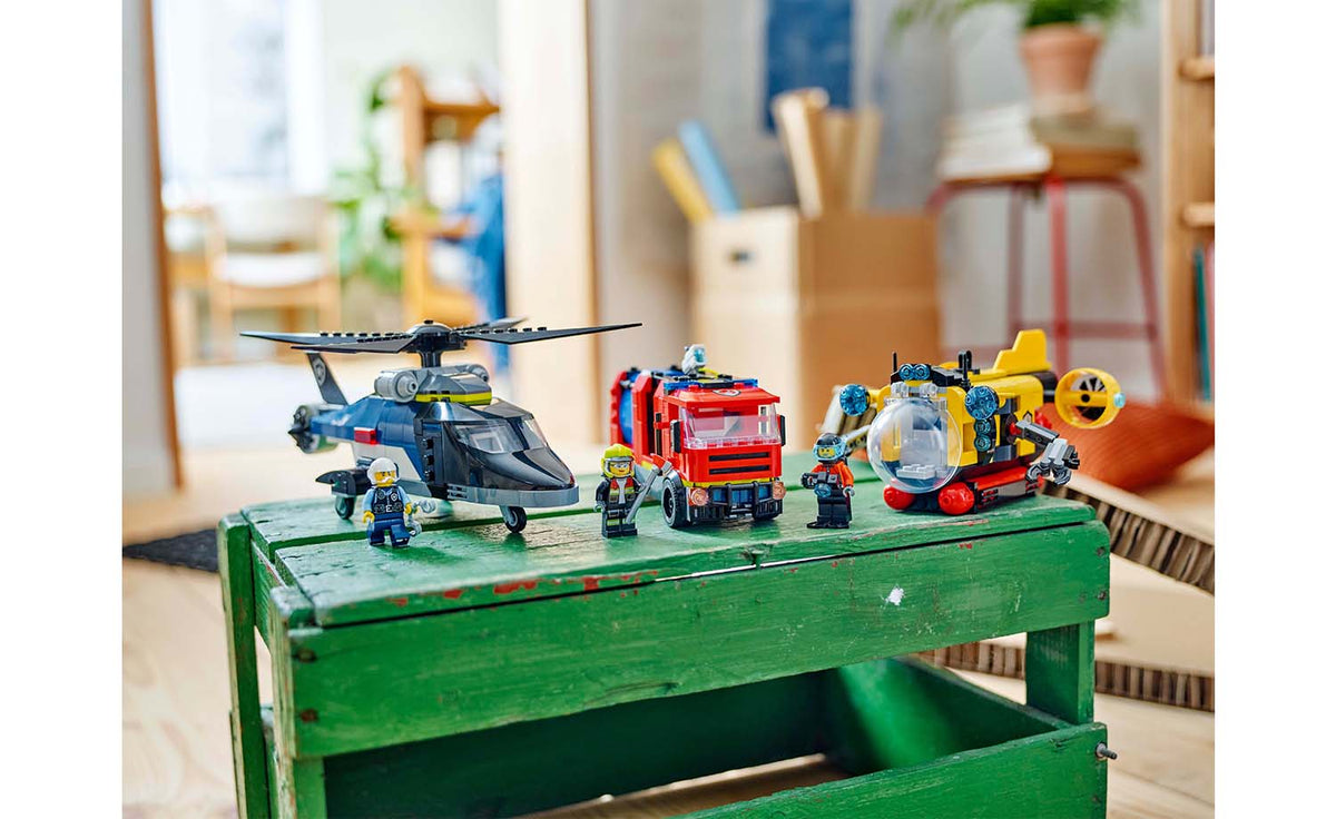 LEGO City Helicopter, Fire Engine & Submarine Remix Building Set - 60462