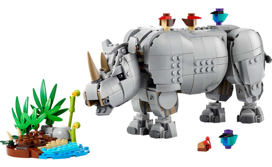 LEGO Creator 3-in-1 Wild Animals: Majestic Rhino with Birds Building Set - 31171