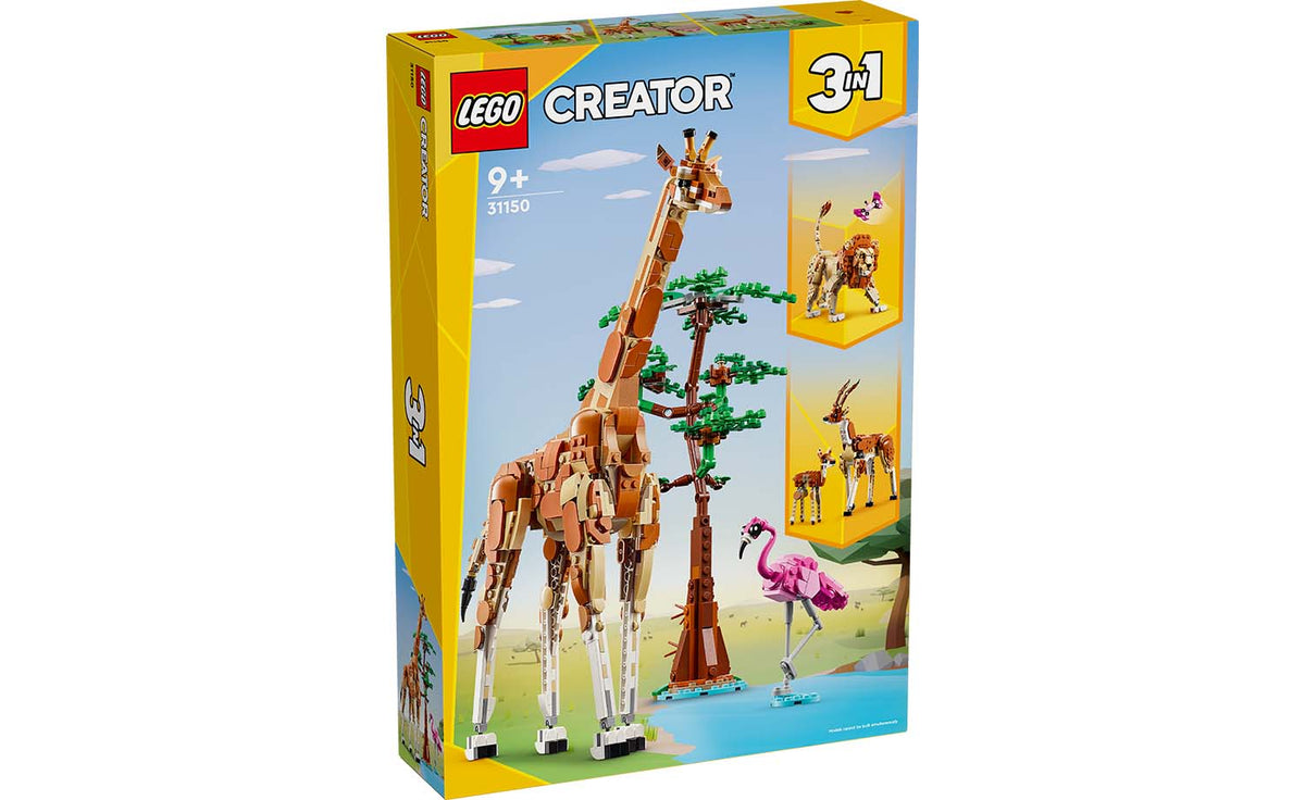 LEGO Creator 3-in-1 Wild Safari Animals Building Set - 31150