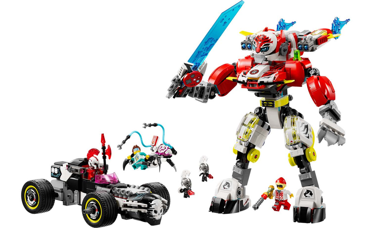 LEGO DREAMZzz Cooper's Tiger Mech & Zero's Hot Rod Car Building Set - 71497