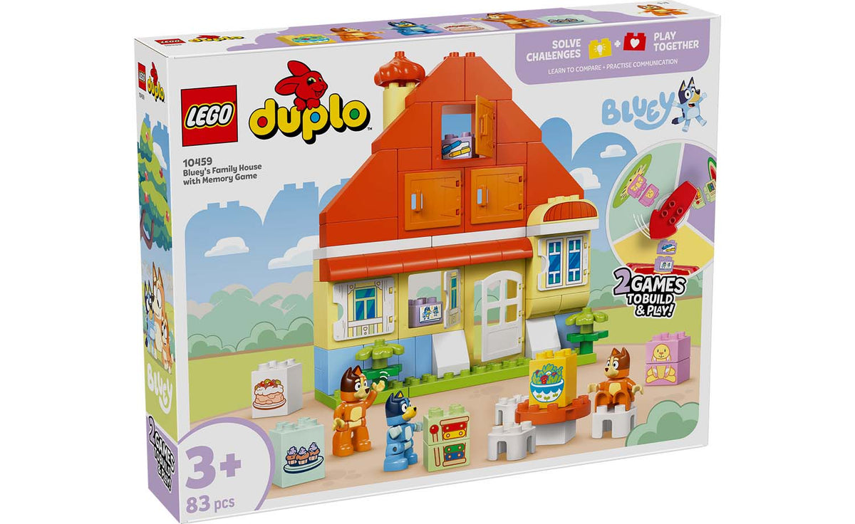LEGO DUPLO Bluey's Family House with Memory Game Building Set - 10459