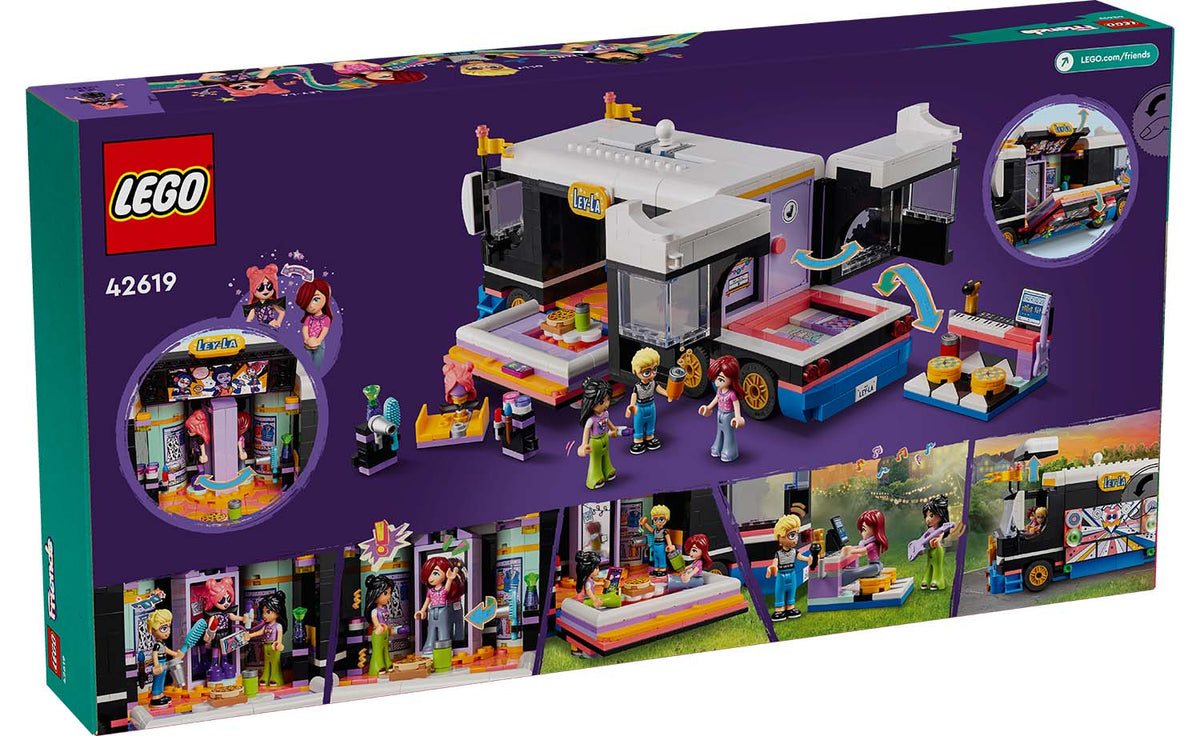 LEGO Friends Pop Star Music Tour Bus Building Set - 42619