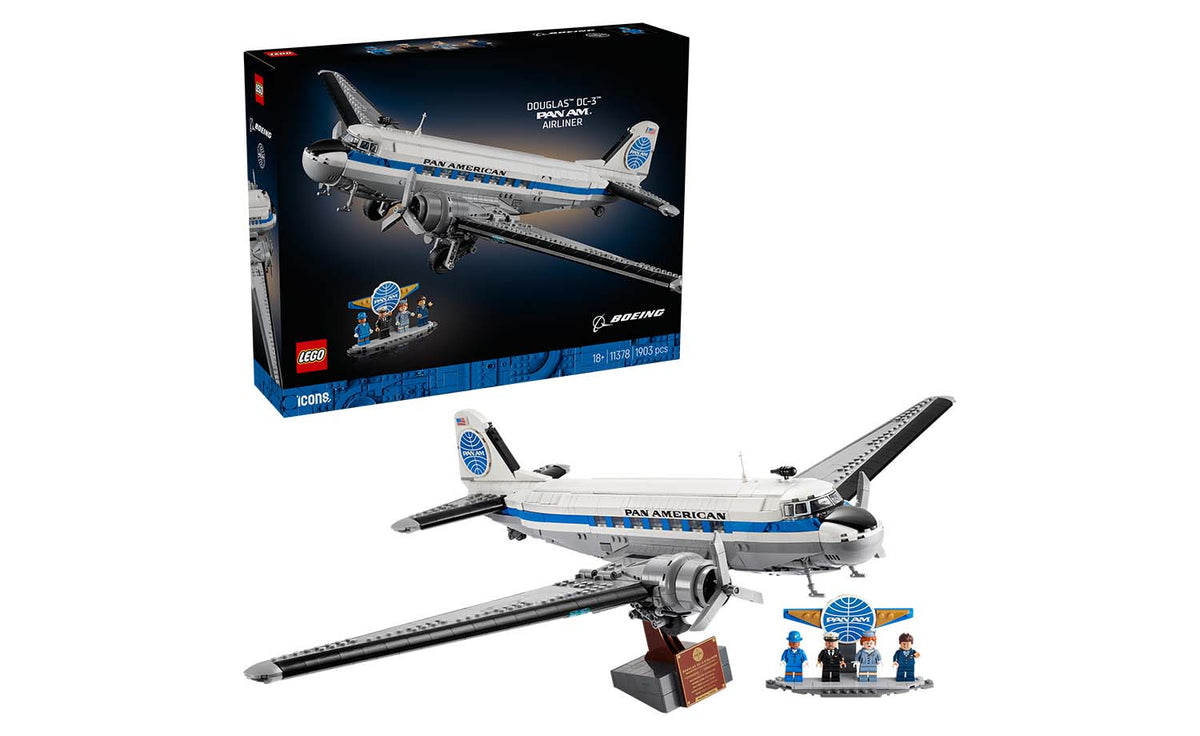 LEGO Icons Douglas DC-3 PAN AM Airliner Building Set - 11378