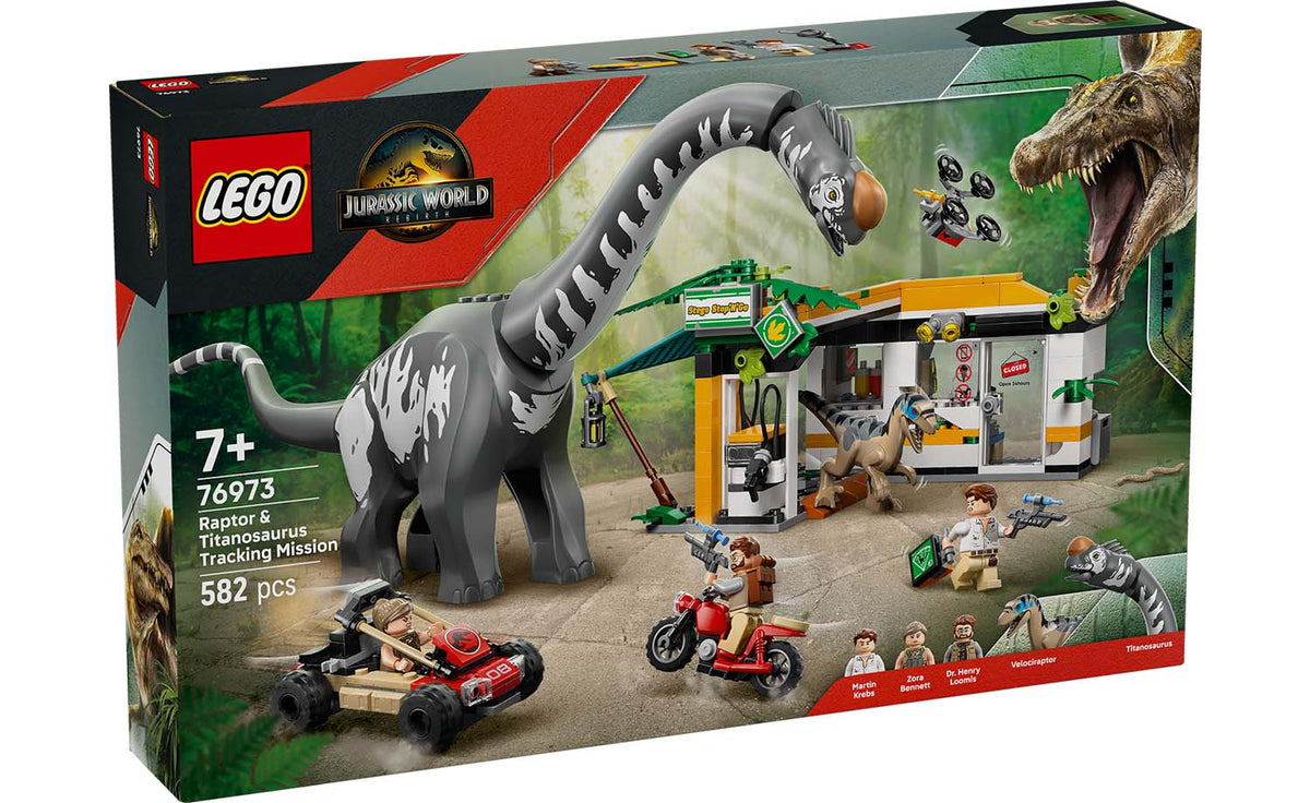 LEGO Jurassic World Raptor & Titanosaurus Tracking Mission Building Set - 76973